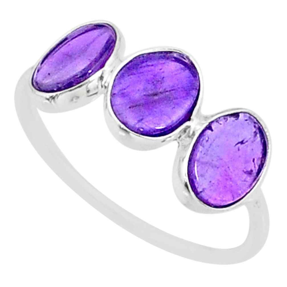 5.67cts natural purple amethyst 925 sterling silver ring jewelry size 8 r87975