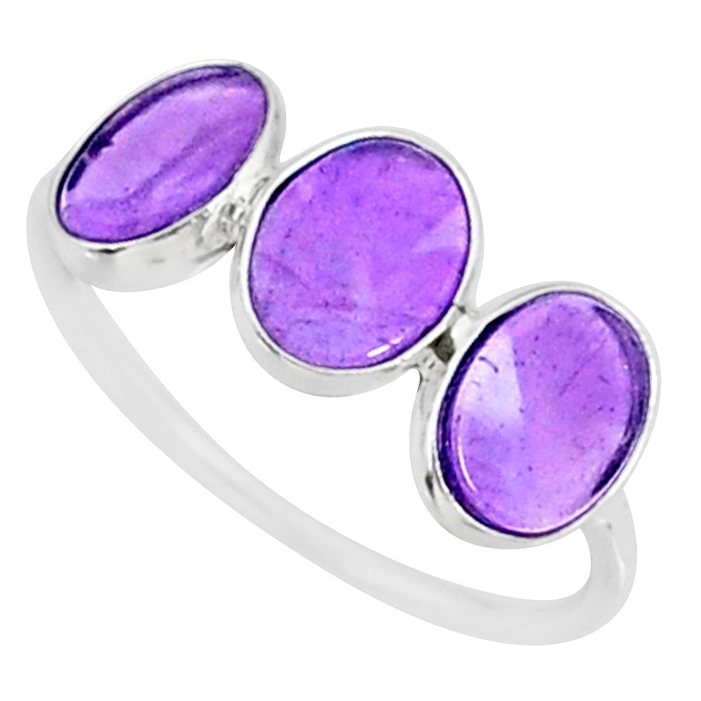 5.07cts natural purple amethyst 925 sterling silver ring jewelry size 8 r87980