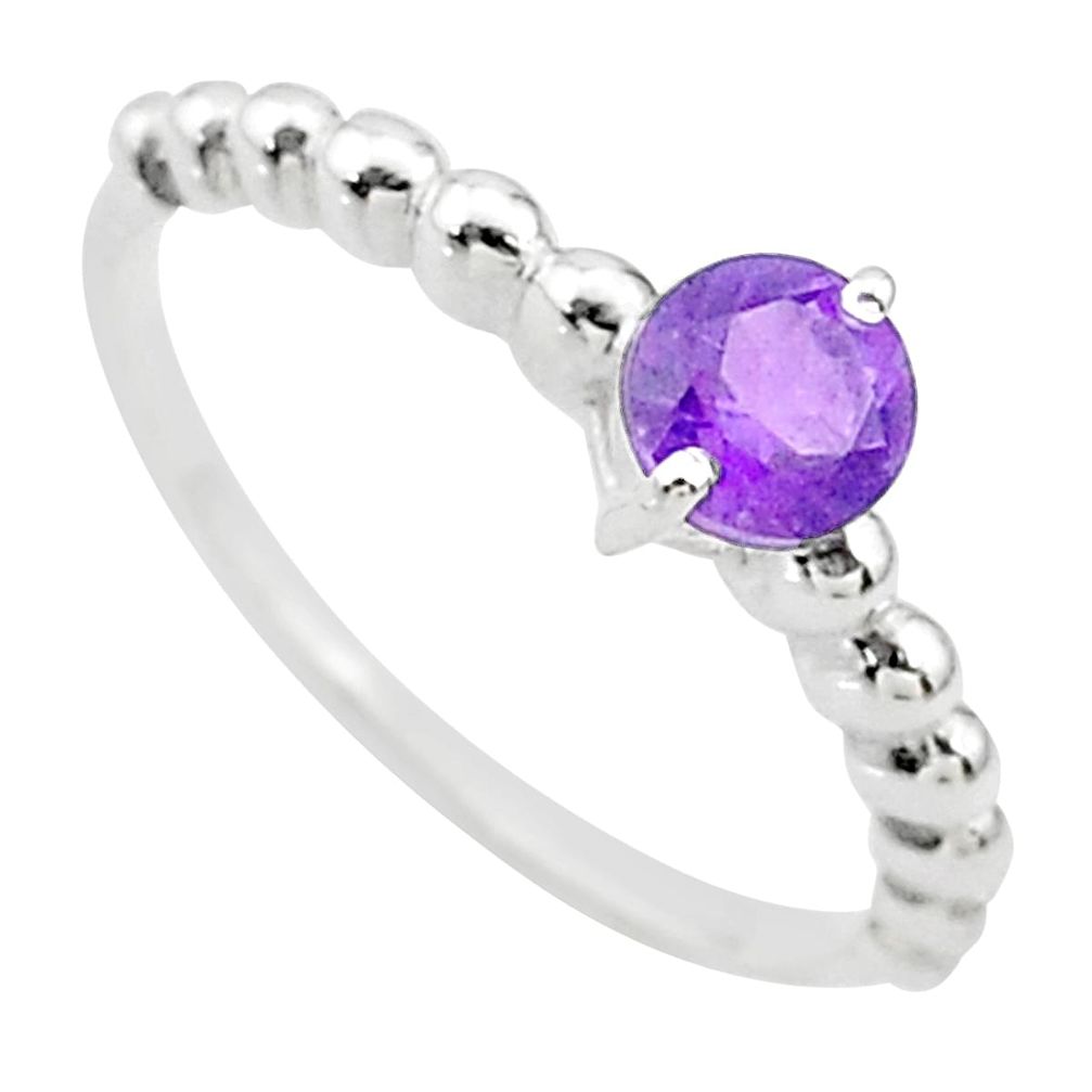 0.91cts natural purple amethyst 925 sterling silver ring jewelry size 8 t36461