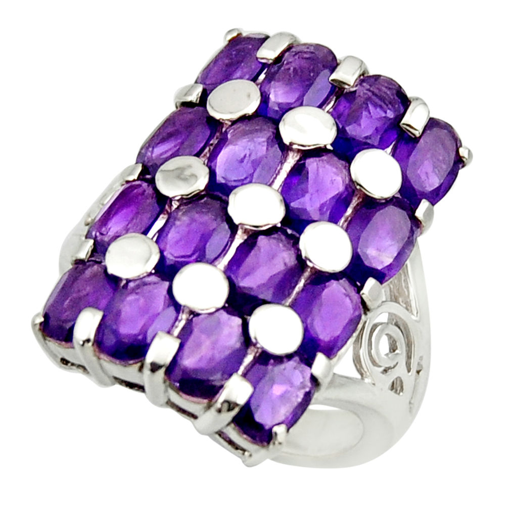 12.60cts natural purple amethyst 925 sterling silver ring jewelry size 9 r25727