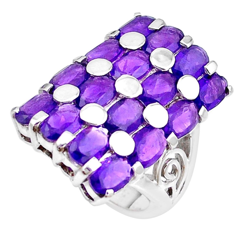 15.46cts natural purple amethyst 925 sterling silver ring size 5.5 p18695