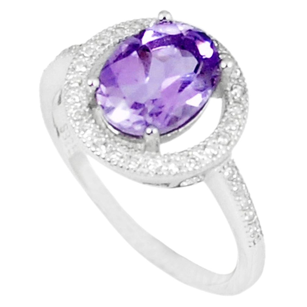 3.62cts natural purple amethyst topaz 925 sterling silver ring size 7 c17934