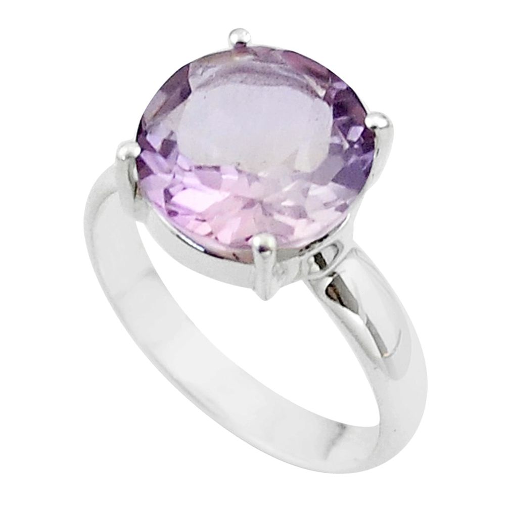 7.04cts natural purple ametrine 925 sterling silver solitaire ring size 9 t50318