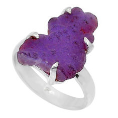 7.91cts natural purple grape chalcedony 925 sterling silver ring size 8 u68188