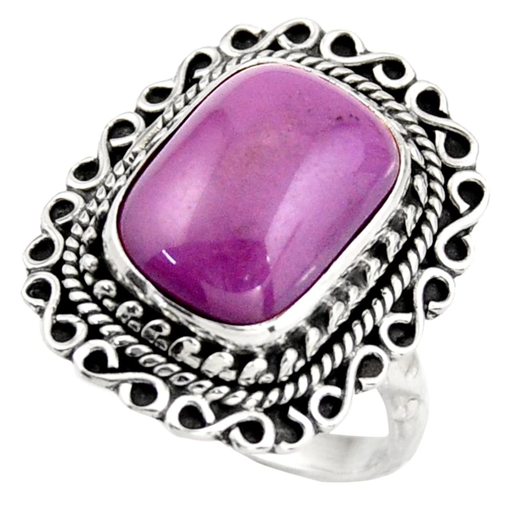 6.55cts natural purple phosphosiderite 925 silver solitaire ring size 8.5 d46355