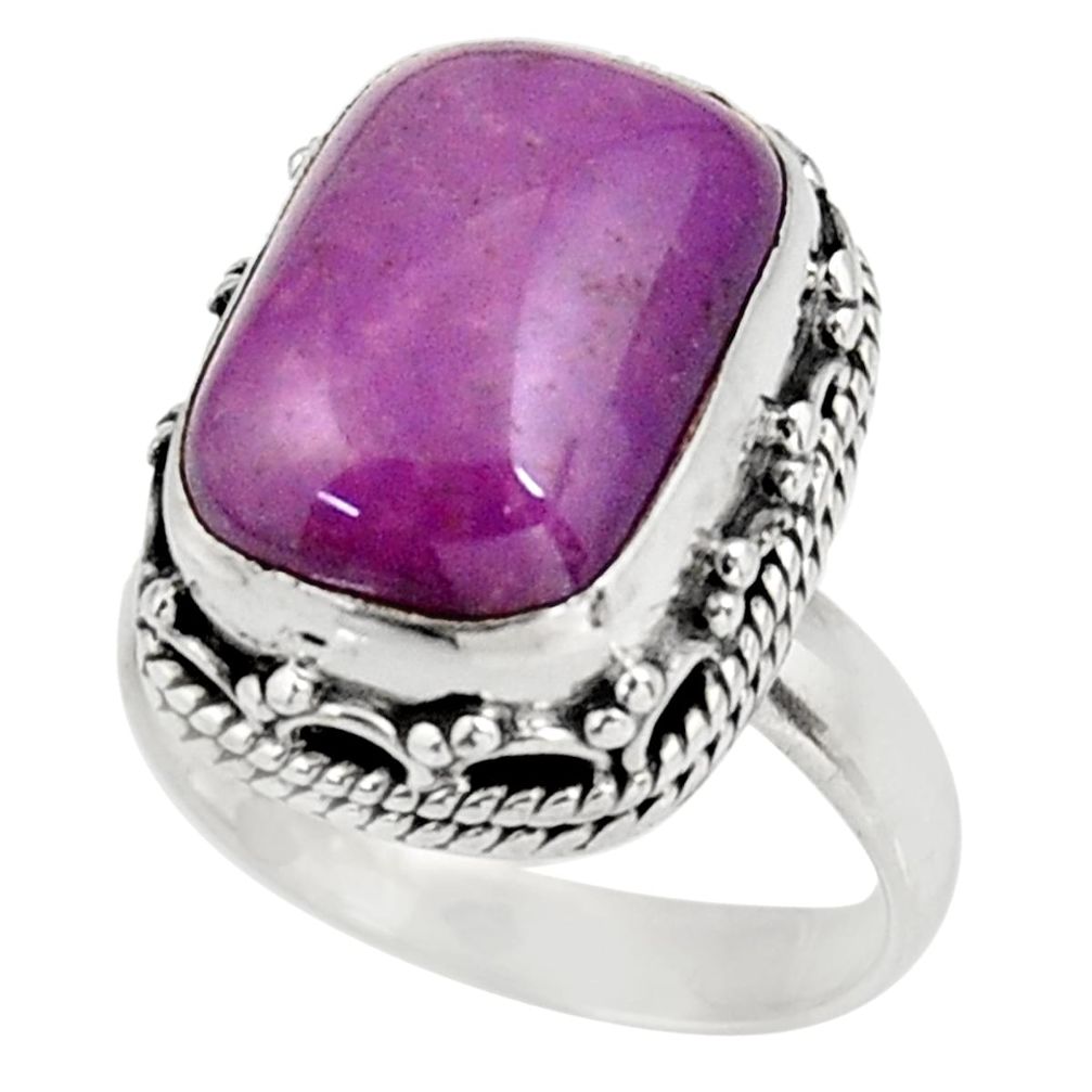 purple phosphosiderite 925 silver solitaire ring size 7 d39047