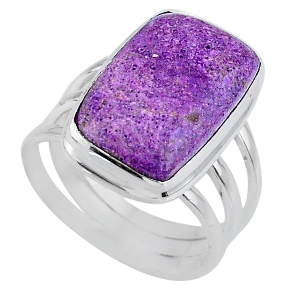 9.14cts natural purple stichtite 925 silver solitaire ring jewelry size 7 r63579