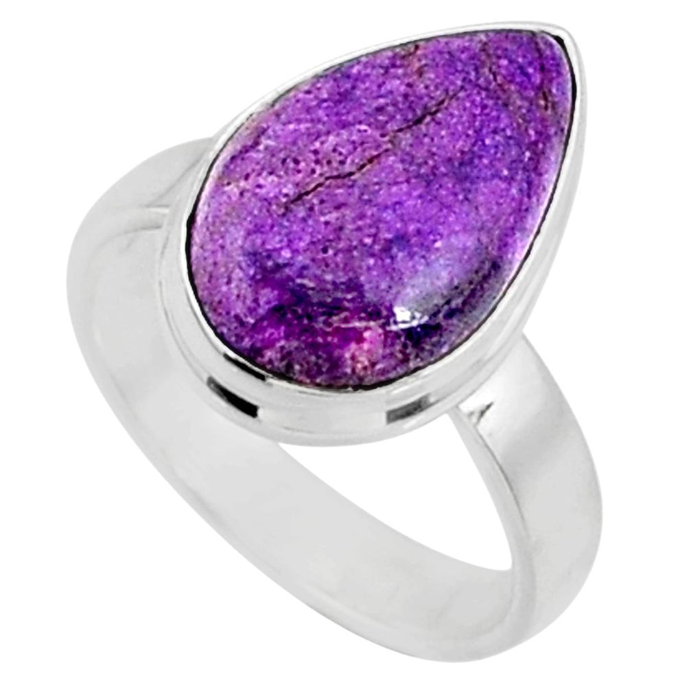 6.45cts natural purple stichtite 925 silver solitaire ring jewelry size 7 r66120