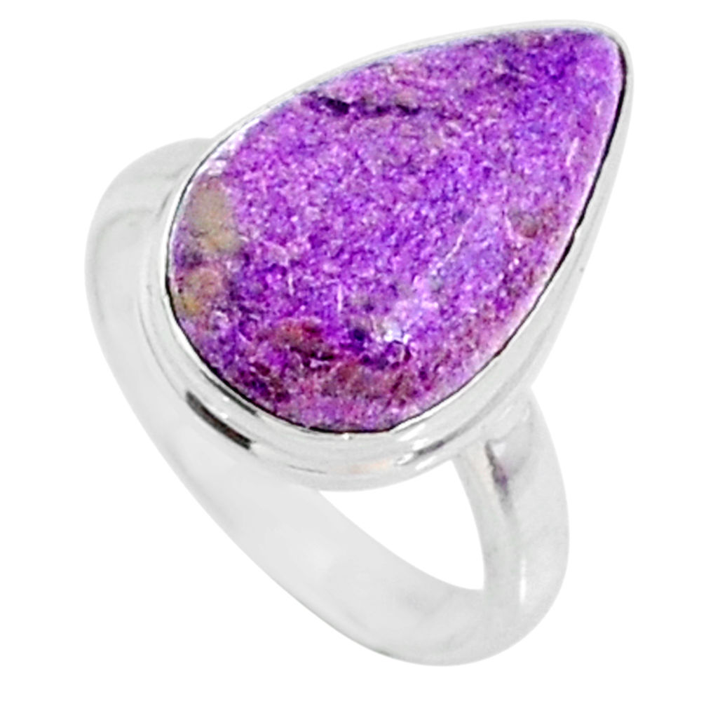 8.73cts natural purple stichtite 925 silver solitaire ring jewelry size 7 r66329