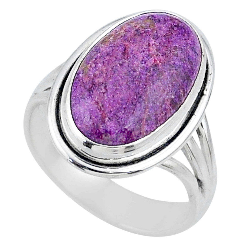 8.05cts natural purple stichtite 925 silver solitaire ring jewelry size 8 r63562