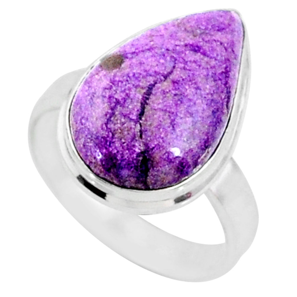 9.49cts natural purple stichtite 925 silver solitaire ring jewelry size 8 r66328