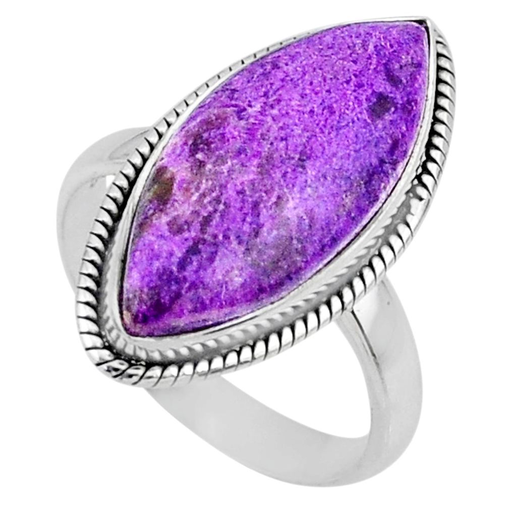 12.58cts natural purple stichtite 925 silver solitaire ring size 8.5 r63541