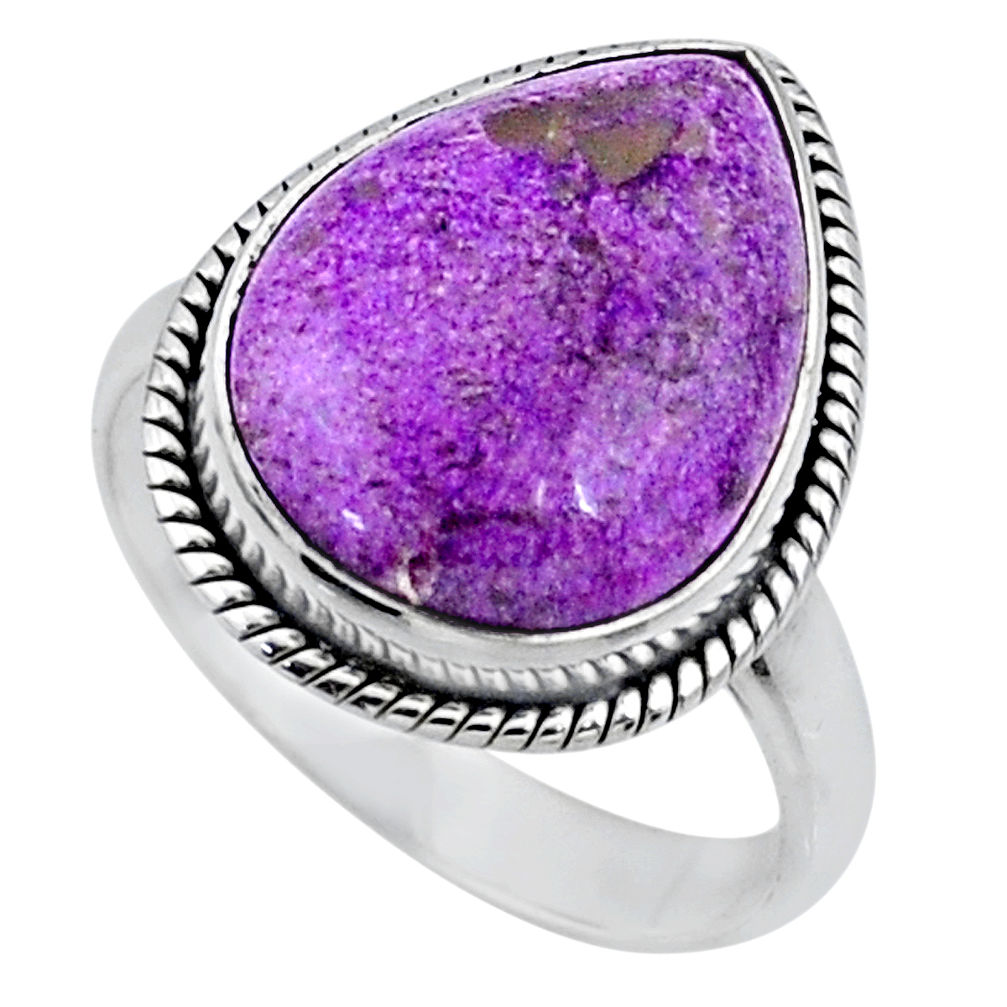 12.18cts natural purple stichtite 925 silver solitaire ring size 8.5 r63559