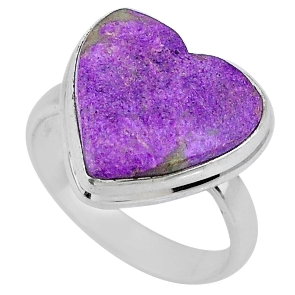 10.05cts natural purple stichtite 925 silver solitaire ring size 7.5 r63561