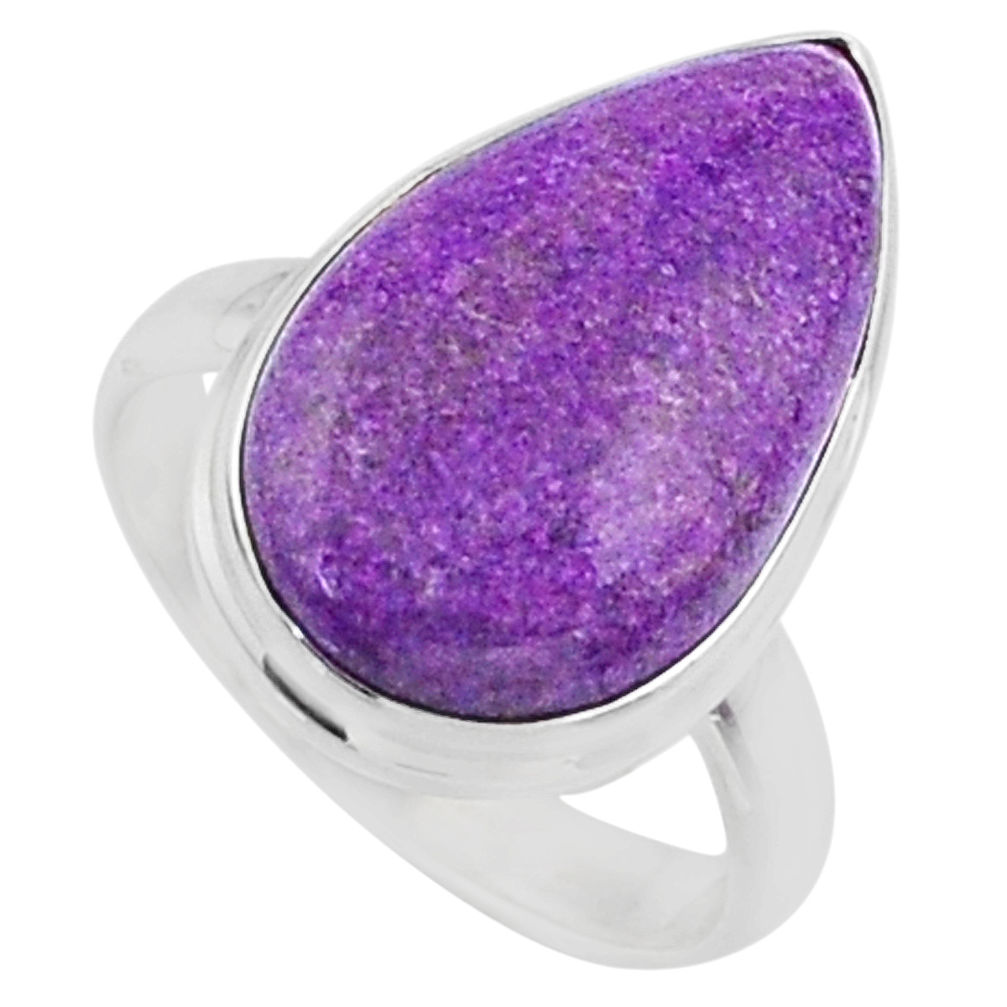 12.58cts natural purple stichtite 925 silver solitaire ring size 8.5 r66152