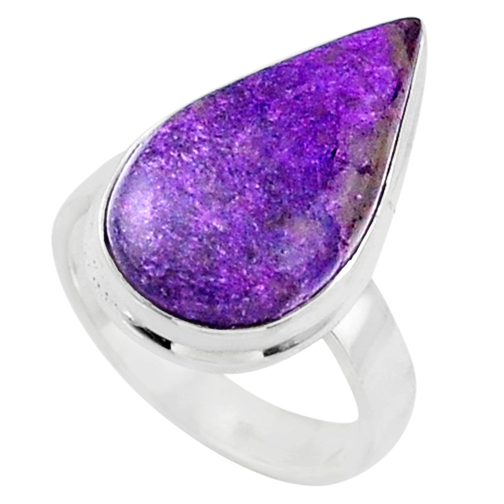 12.62cts natural purple stichtite 925 silver solitaire ring size 6.5 r66153