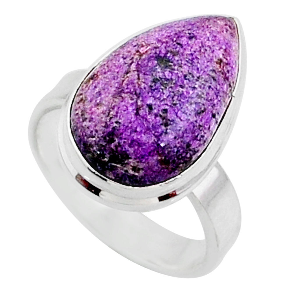 7.97cts natural purple stichtite 925 silver solitaire ring size 6.5 r66338