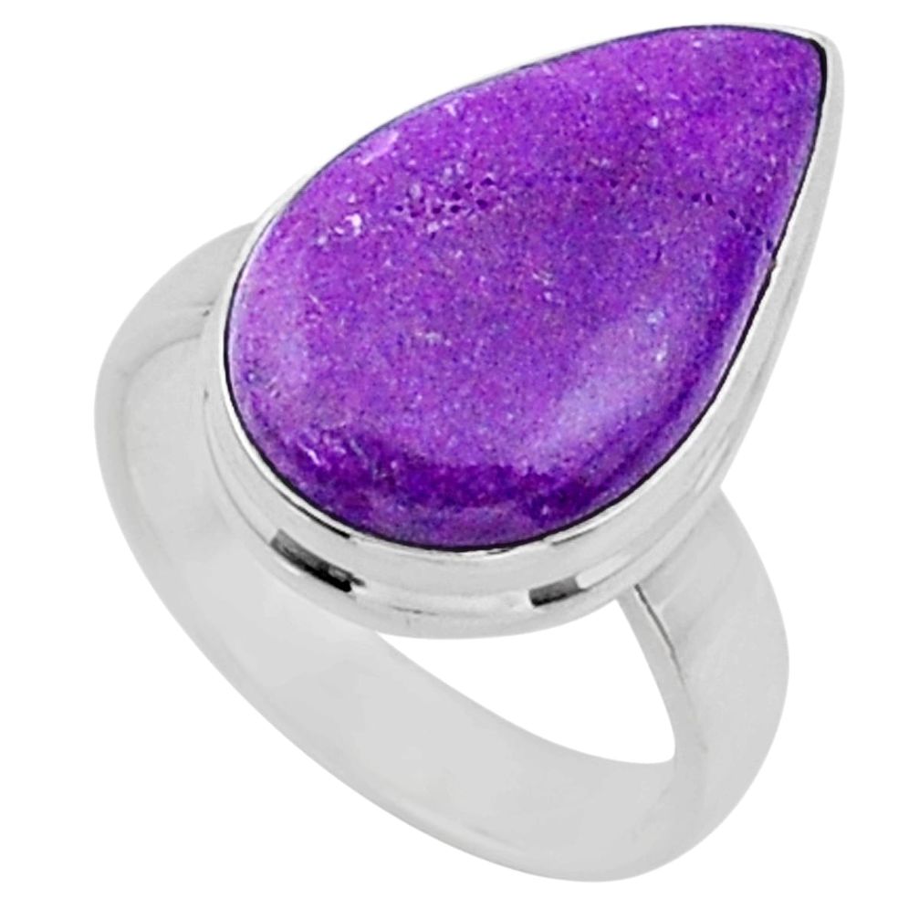 10.65cts natural purple stichtite 925 silver solitaire ring size 6 r66146
