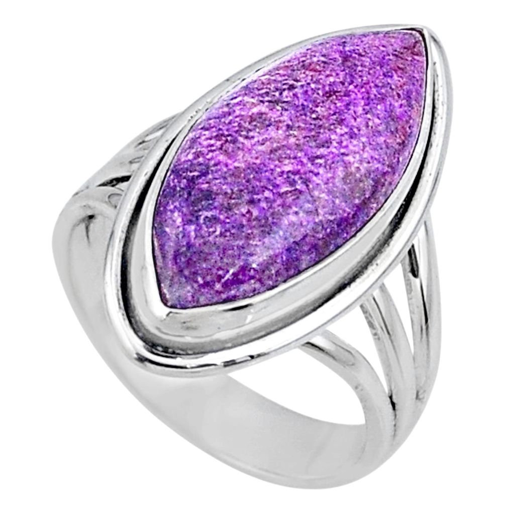13.13cts natural purple stichtite 925 silver solitaire ring size 7 r63571