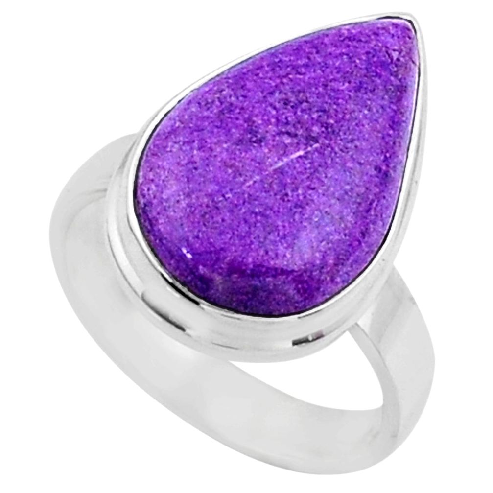 12.18cts natural purple stichtite 925 silver solitaire ring size 7 r66155