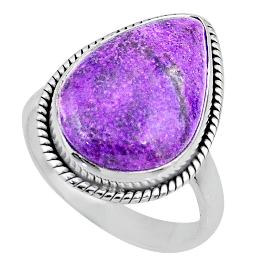 12.58cts natural purple stichtite 925 silver solitaire ring size 8 r63542