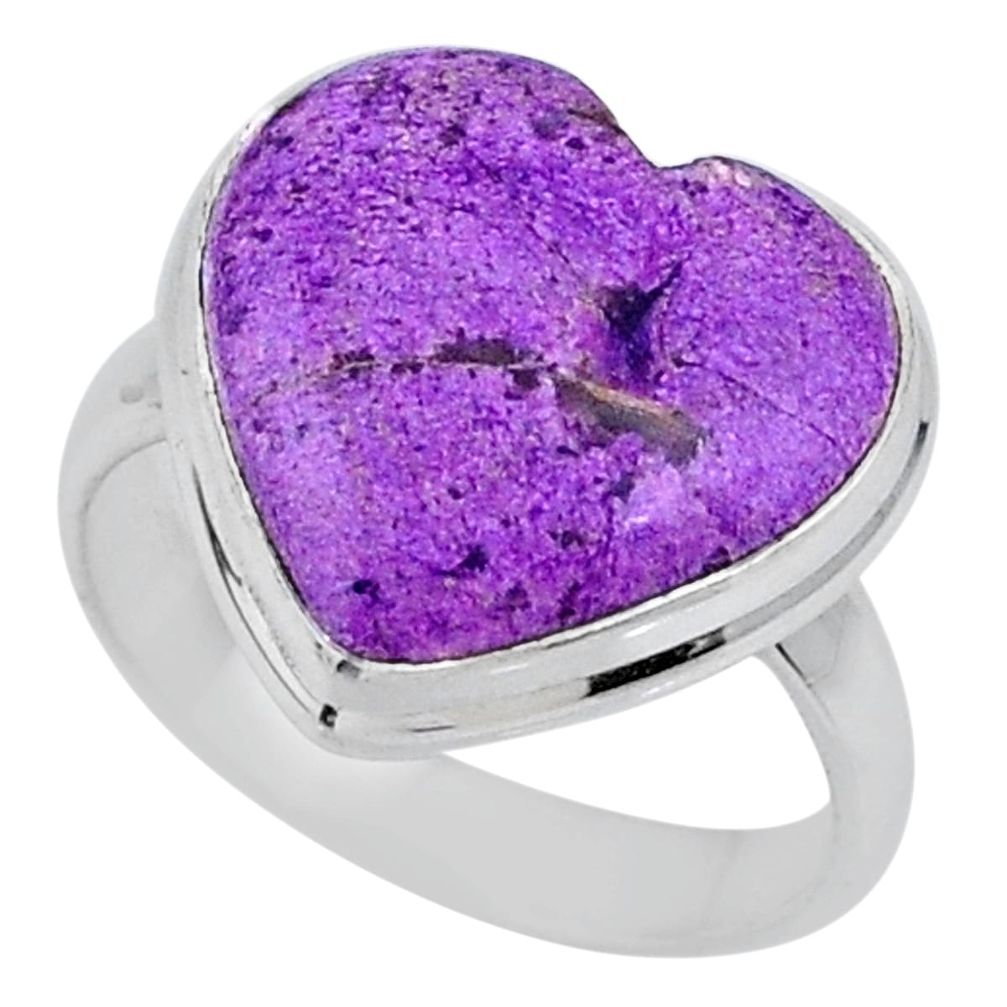 11.55cts natural purple stichtite 925 silver solitaire ring size 8 r63546