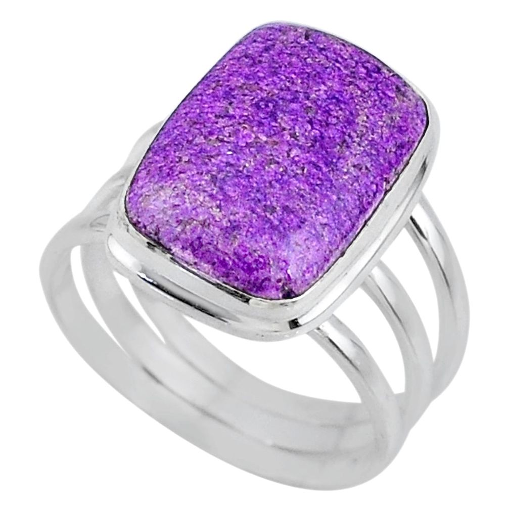 10.21cts natural purple stichtite 925 silver solitaire ring size 9 r63578