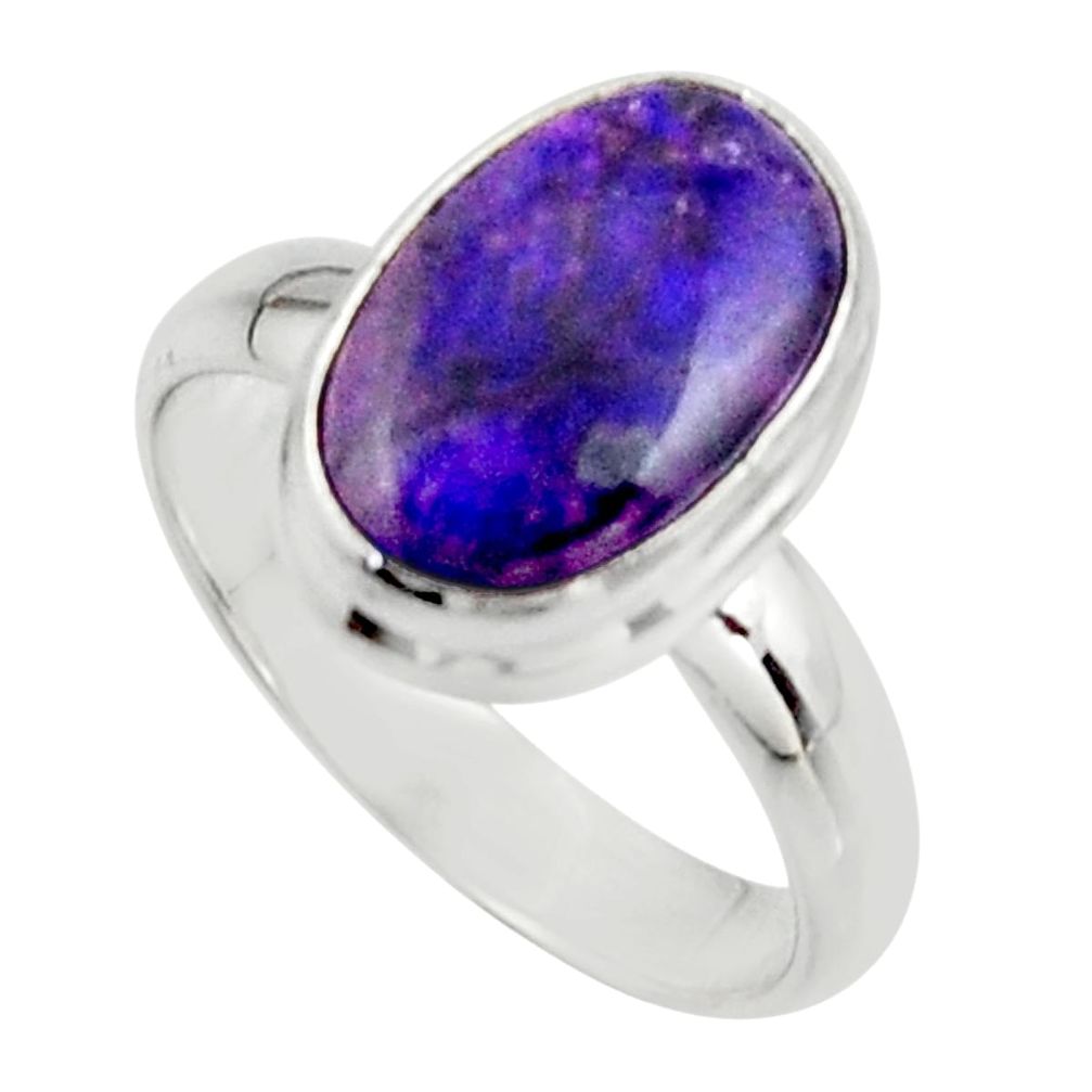 4.86cts natural purple sugilite 925 sterling silver ring jewelry size 8 r45013