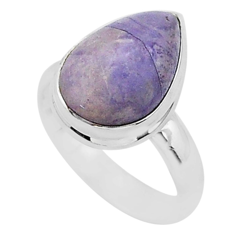 6.13cts natural purple tiffany stone 925 silver solitaire ring size 6.5 r95792