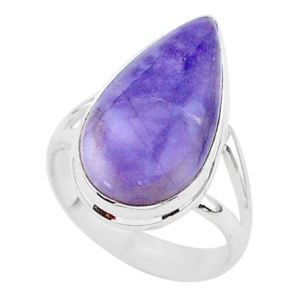 9.23cts natural purple tiffany stone 925 silver solitaire ring size 7 r95775