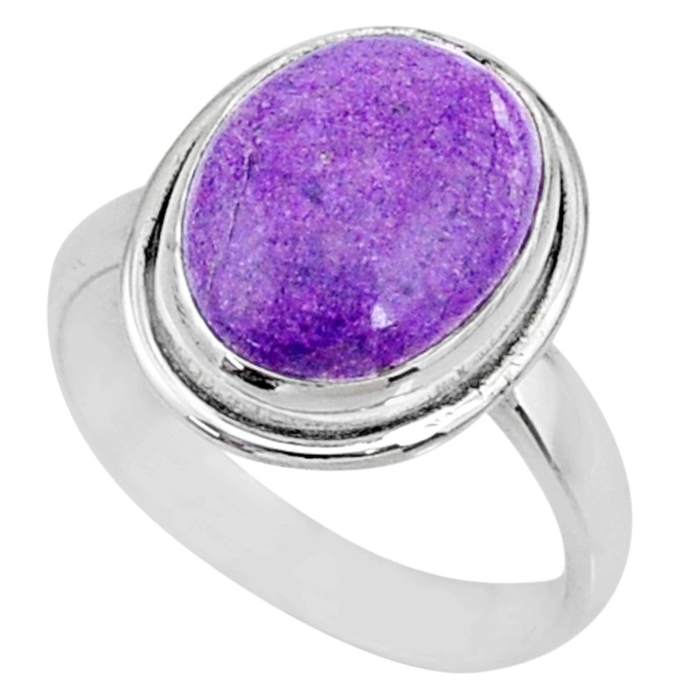 6.70cts natural purpurite stichtite 925 silver solitaire ring size 8.5 r73362