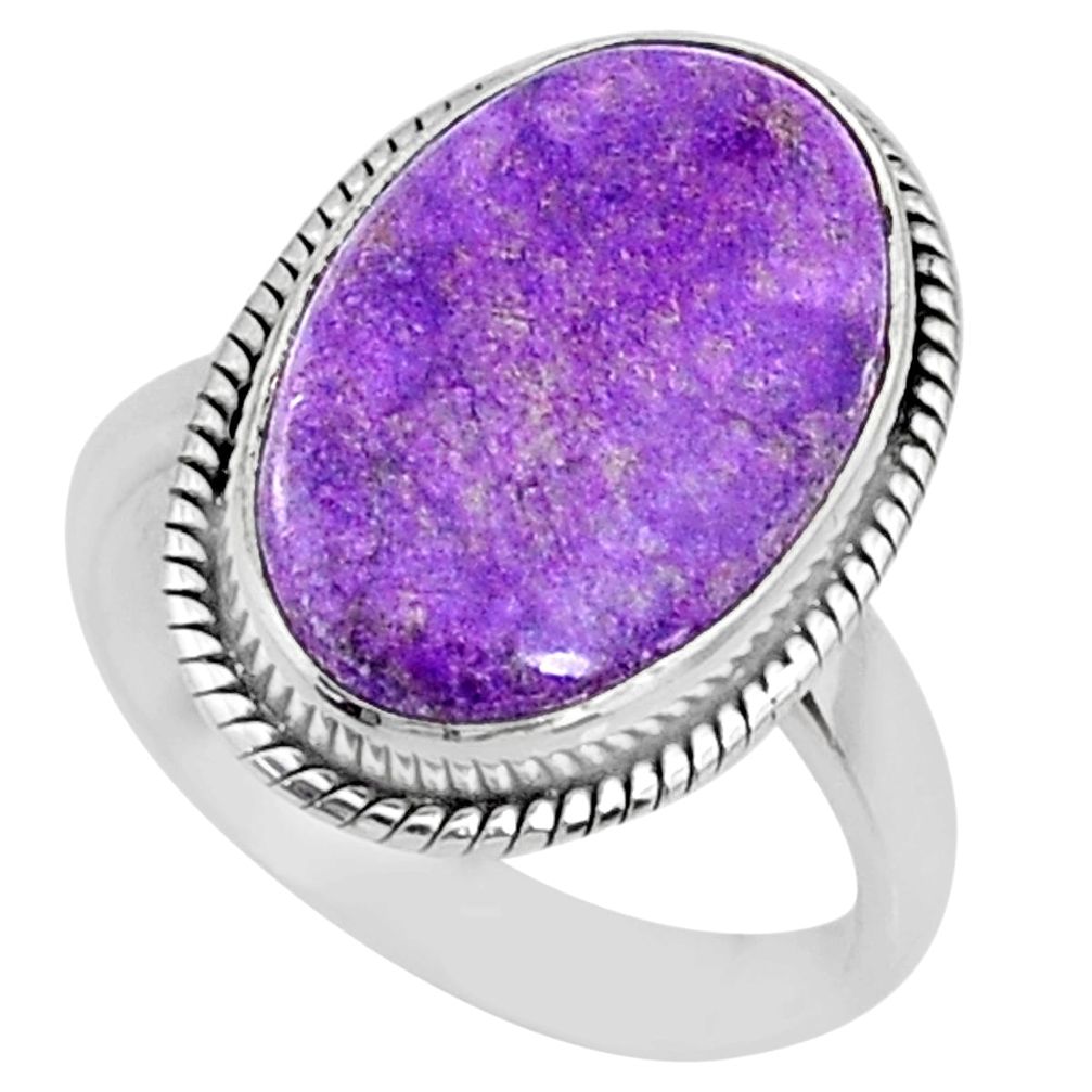 10.02cts natural purpurite stichtite 925 silver solitaire ring size 8.5 r73365