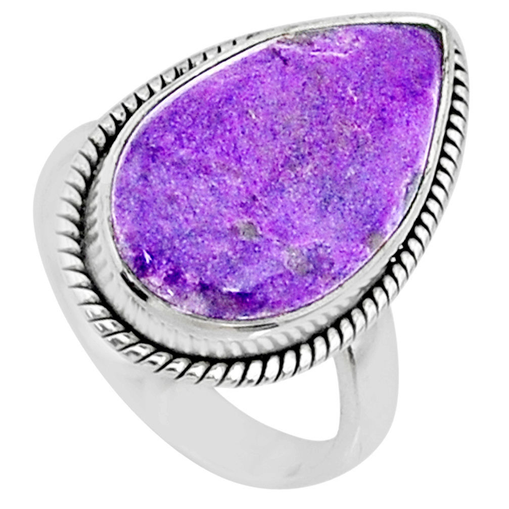 9.90cts natural purpurite stichtite 925 silver solitaire ring size 6.5 r73370