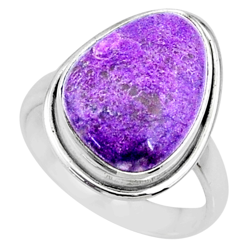 10.31cts natural purpurite stichtite 925 silver solitaire ring size 8.5 r73373