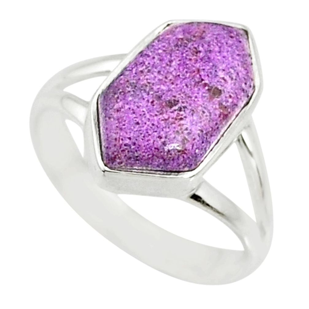 5.18cts natural purpurite stichtite 925 silver solitaire ring size 6.5 r80163