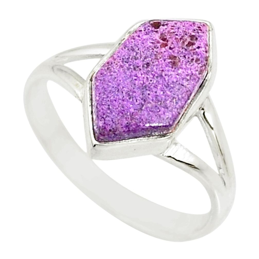 5.57cts natural purpurite stichtite 925 silver solitaire ring size 9.5 r80175