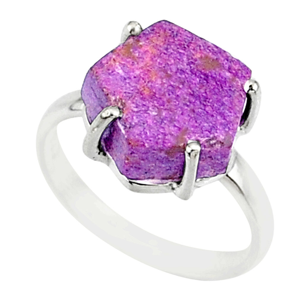 4.50cts natural purpurite stichtite 925 silver solitaire ring size 6 r81902