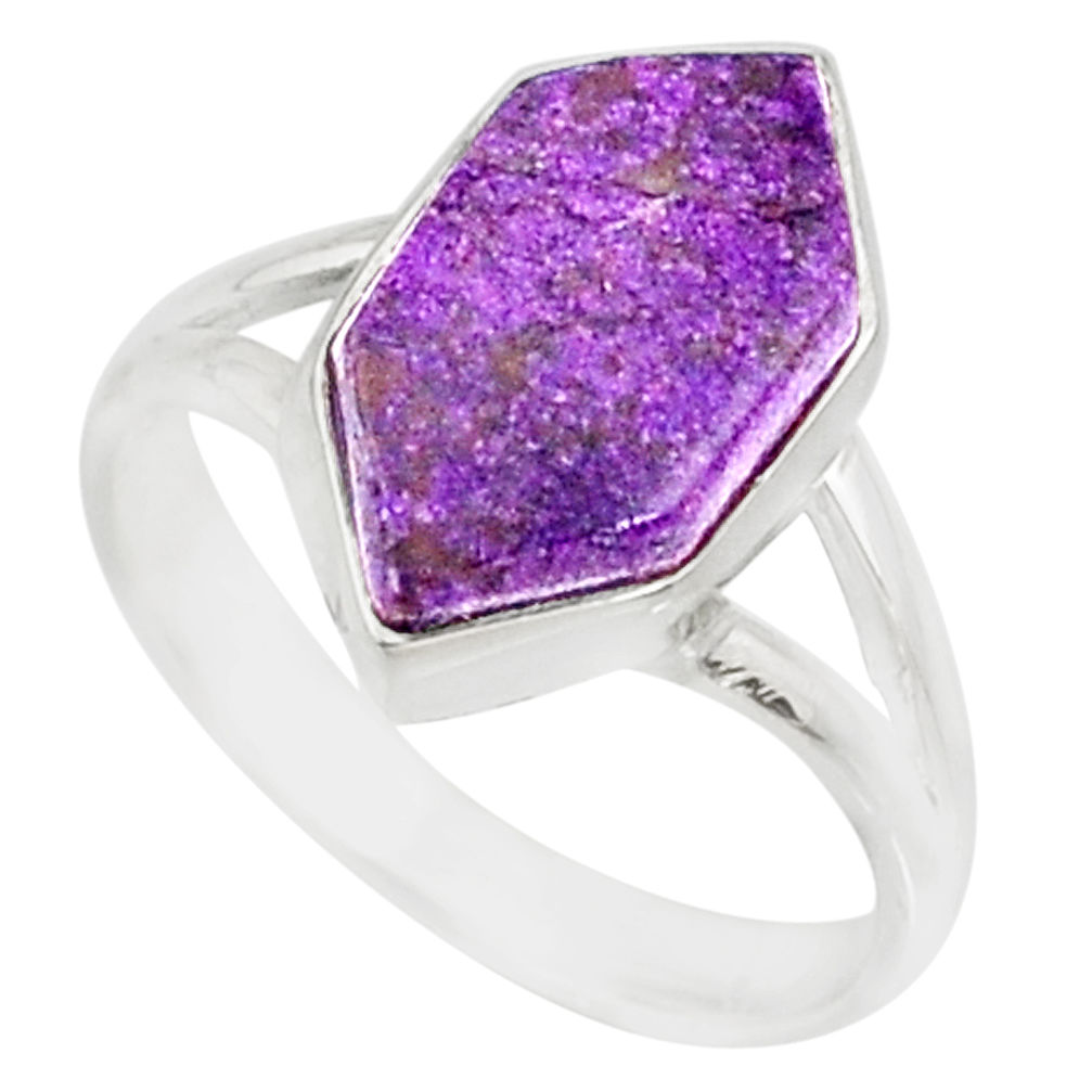 5.22cts natural purpurite stichtite 925 silver solitaire ring size 7 r80141