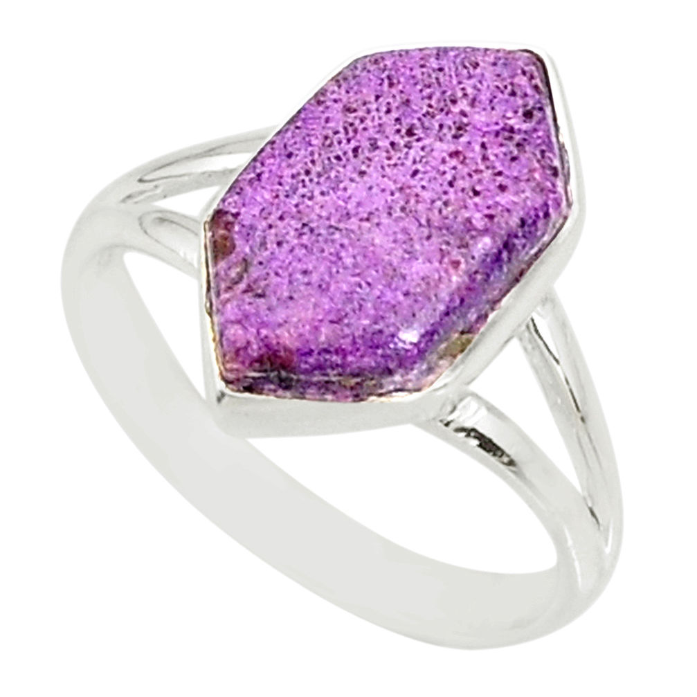 4.90cts natural purpurite stichtite 925 silver solitaire ring size 7 r80168