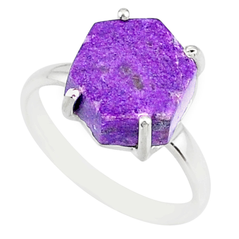 4.22cts natural purpurite stichtite 925 silver solitaire ring size 7 r81929