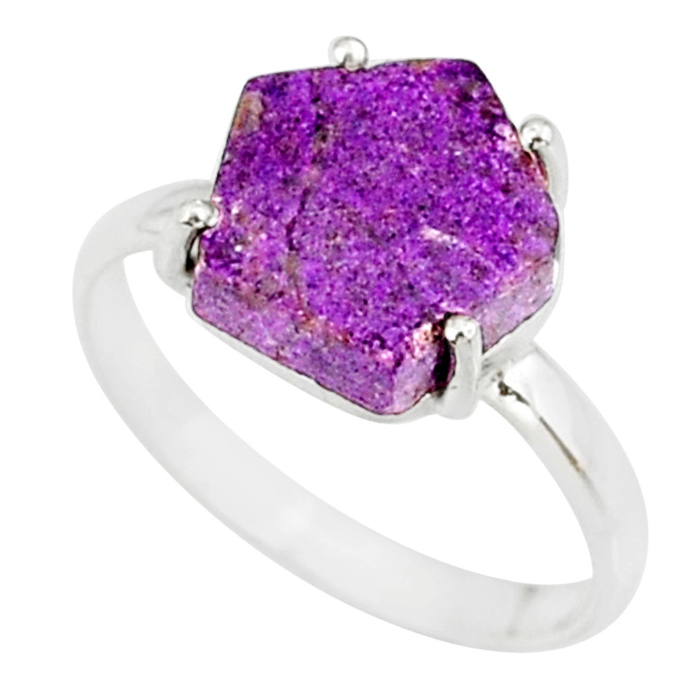 4.86cts natural purpurite stichtite 925 silver solitaire ring size 8 r81890