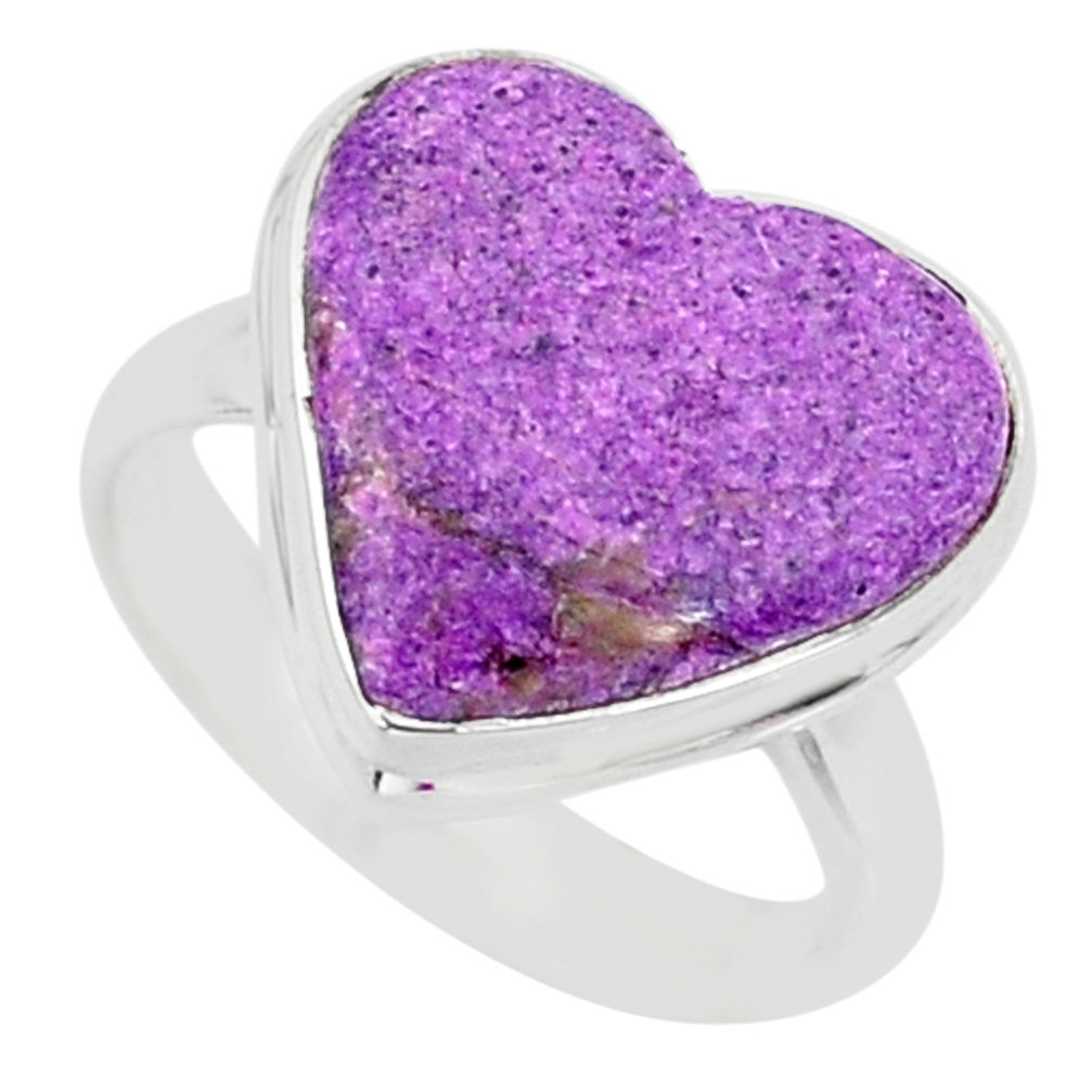 8.80cts natural purpurite stichtite 925 silver solitaire ring size 8 r84715