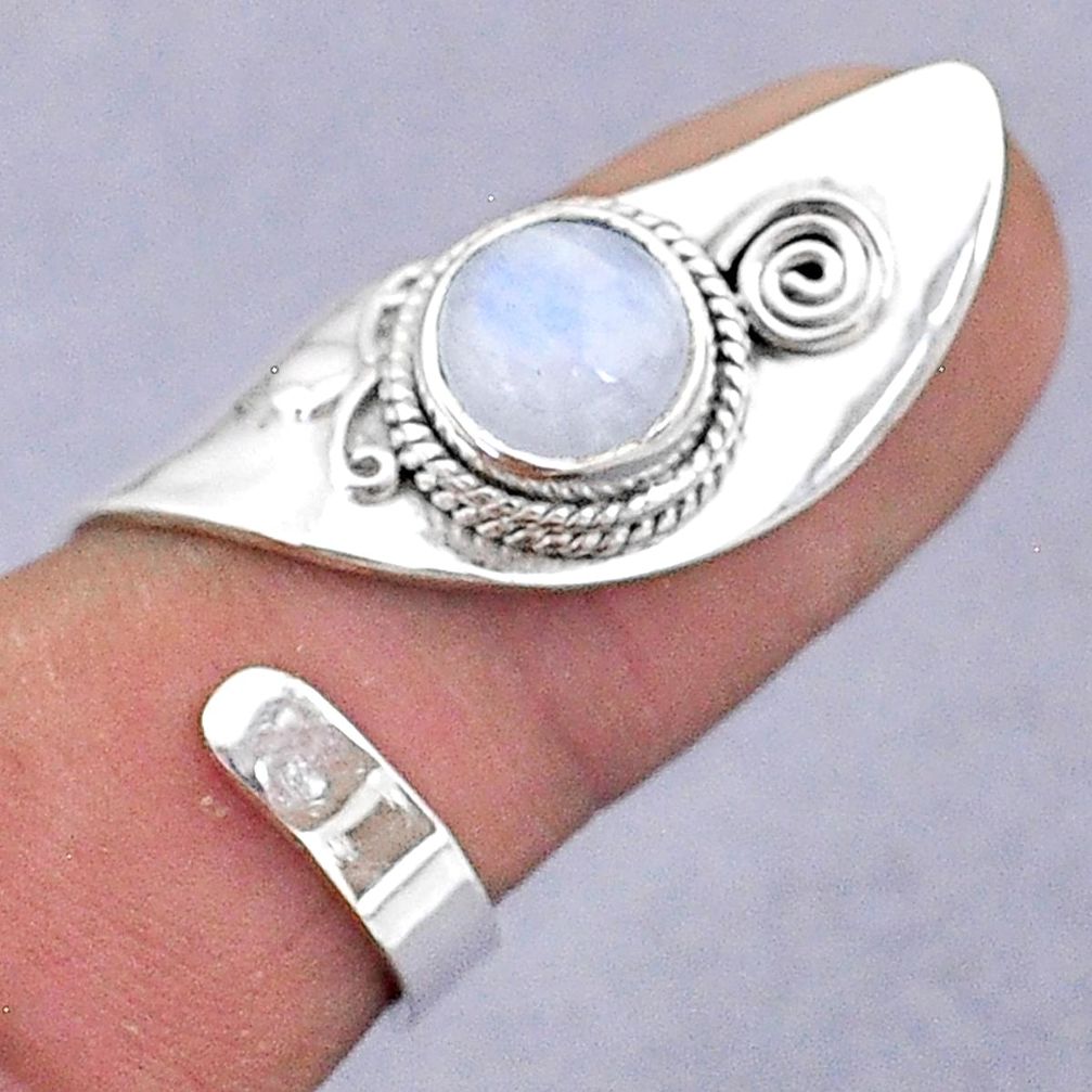 3.01cts natural rainbow moonstone 925 silver adjustable ring size 5 t8562