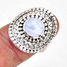 3.29cts natural rainbow moonstone 925 sterling silver ring jewelry size 6 y81318