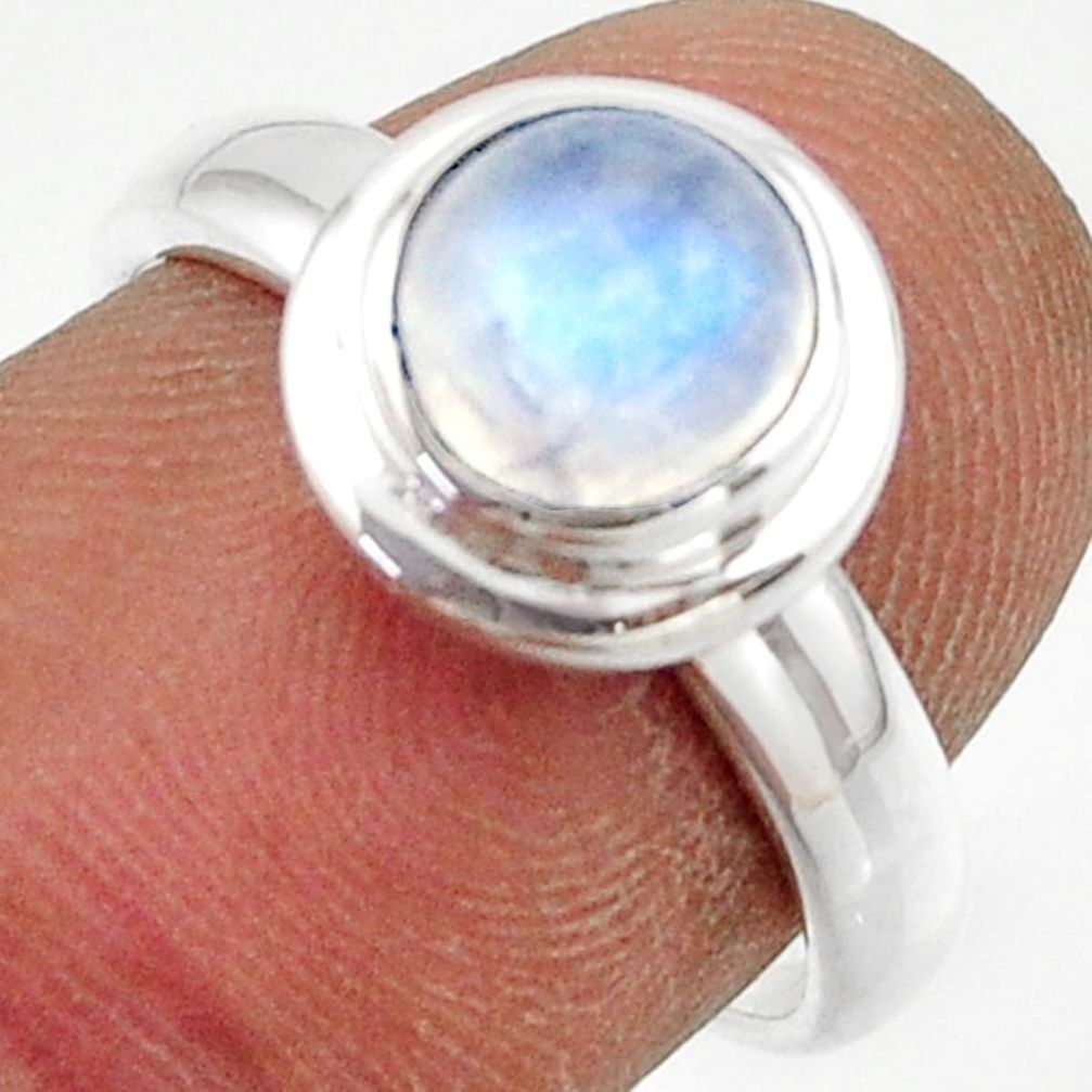 2.36cts natural rainbow moonstone 925 sterling silver ring jewelry size 7 r42780