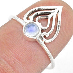0.49cts natural rainbow moonstone 925 sterling silver ring jewelry size 7 u55538