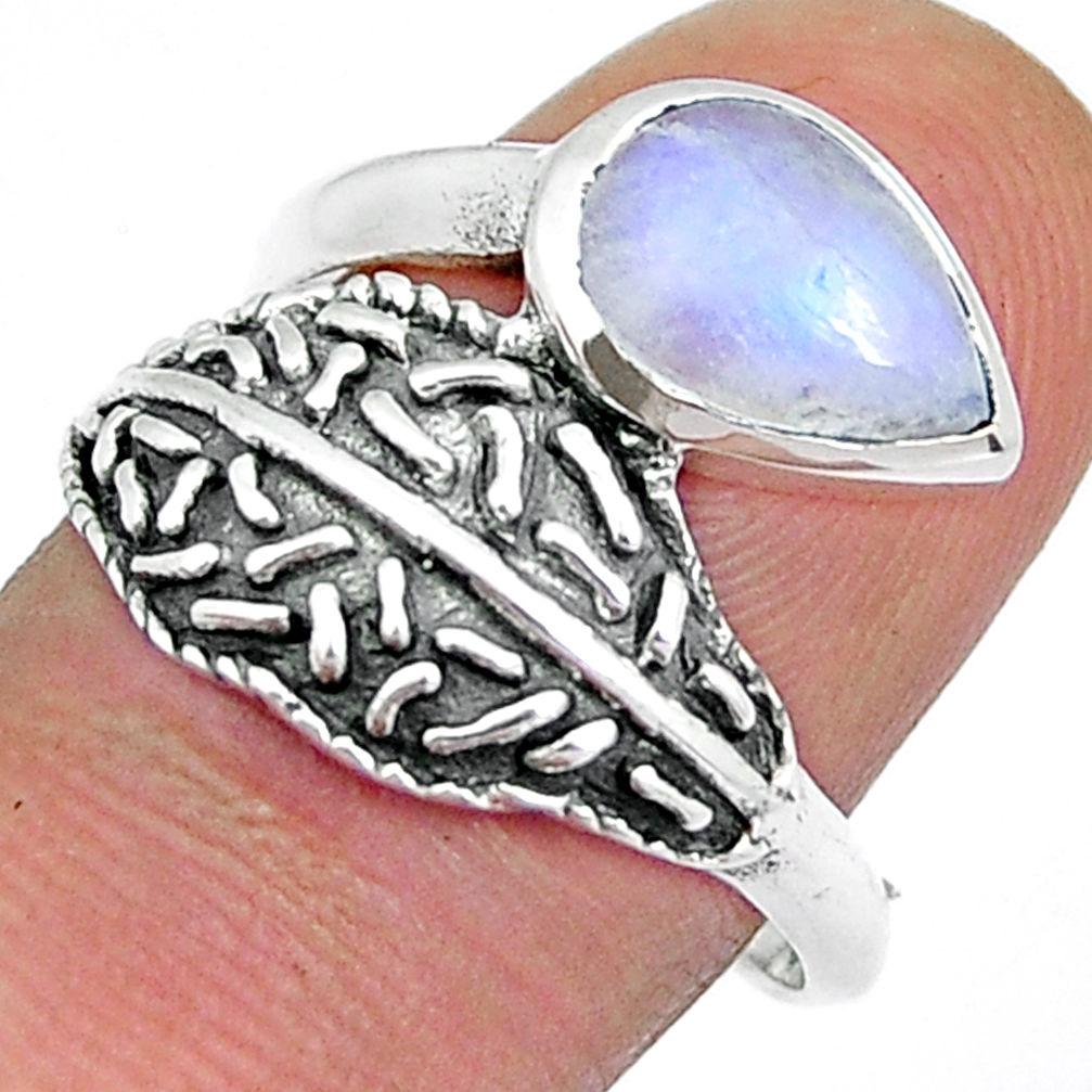 2.55cts natural rainbow moonstone 925 sterling silver ring jewelry size 9 y4228