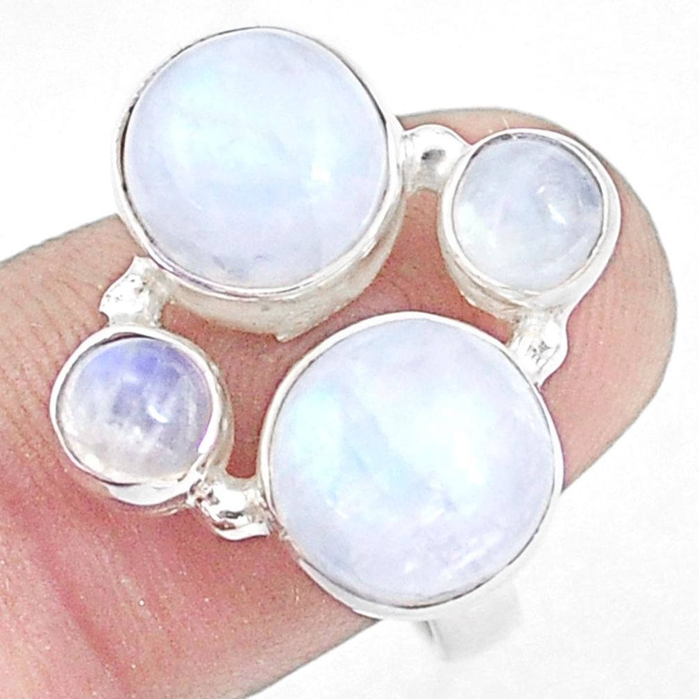  rainbow moonstone 925 sterling silver ring size 7.5 p10049