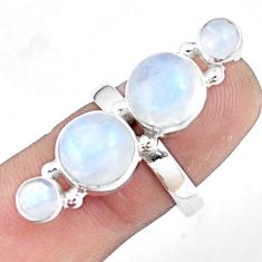 Clearance Sale- 10.33cts natural rainbow moonstone 925 sterling silver ring size 7.5 p10058