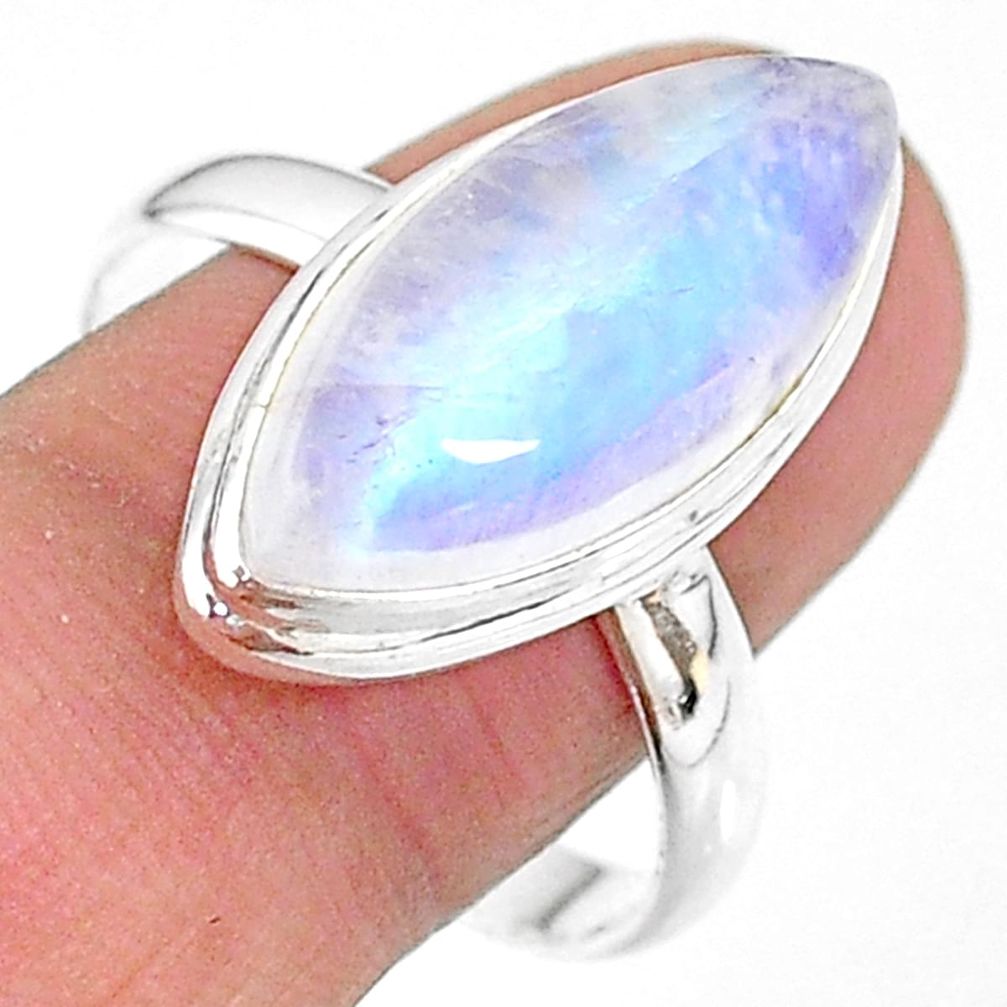 13.27cts natural rainbow moonstone 925 sterling silver ring size 11 t18124